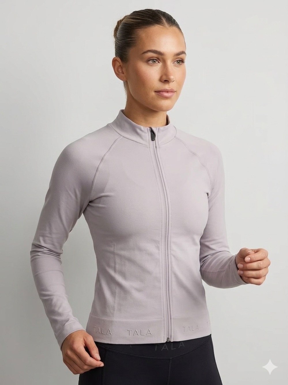 Tala Eden Long Sleeve Zip Top - Grey